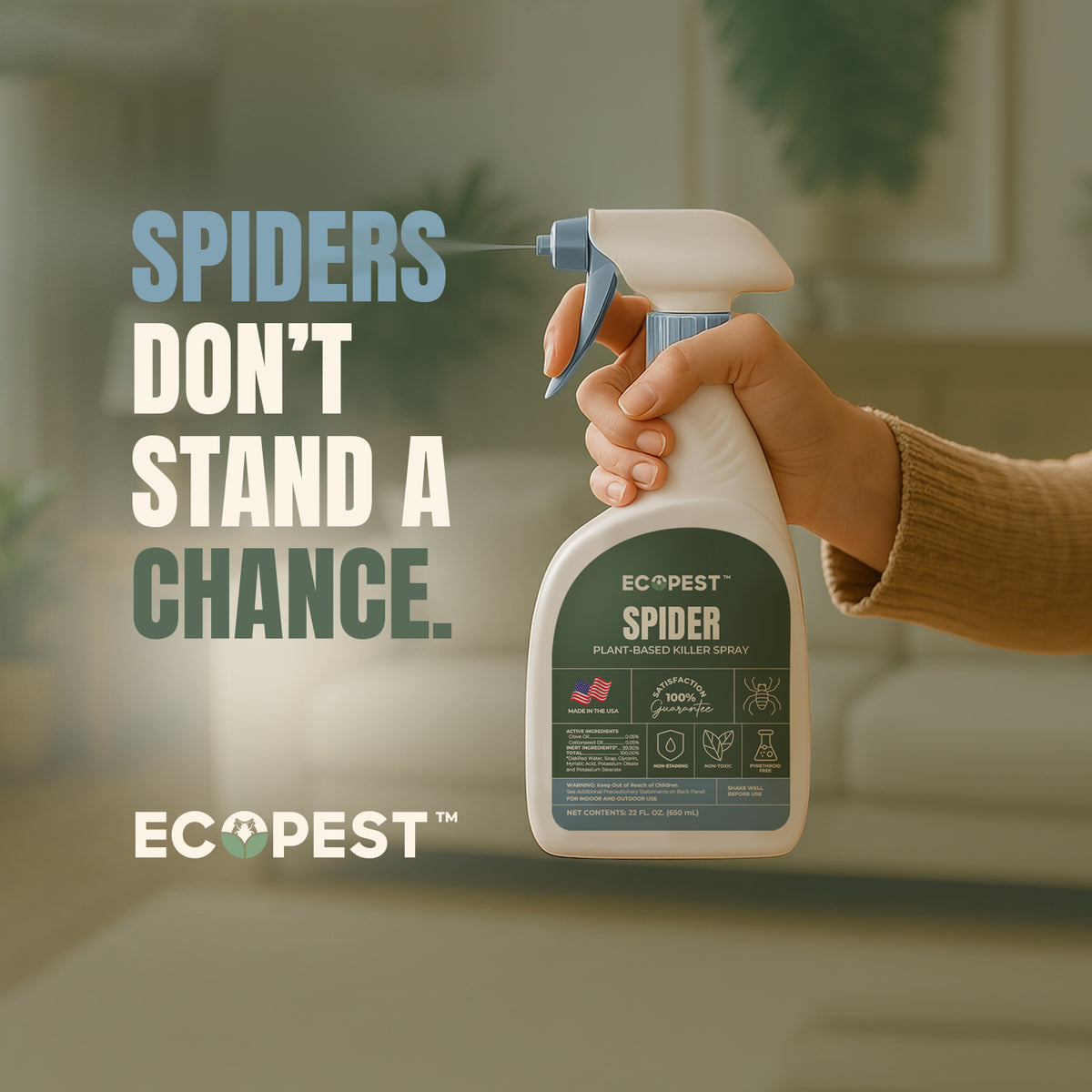 Spider Spray – Natural, Plant-Based Spider Spray with Clove Oil for In