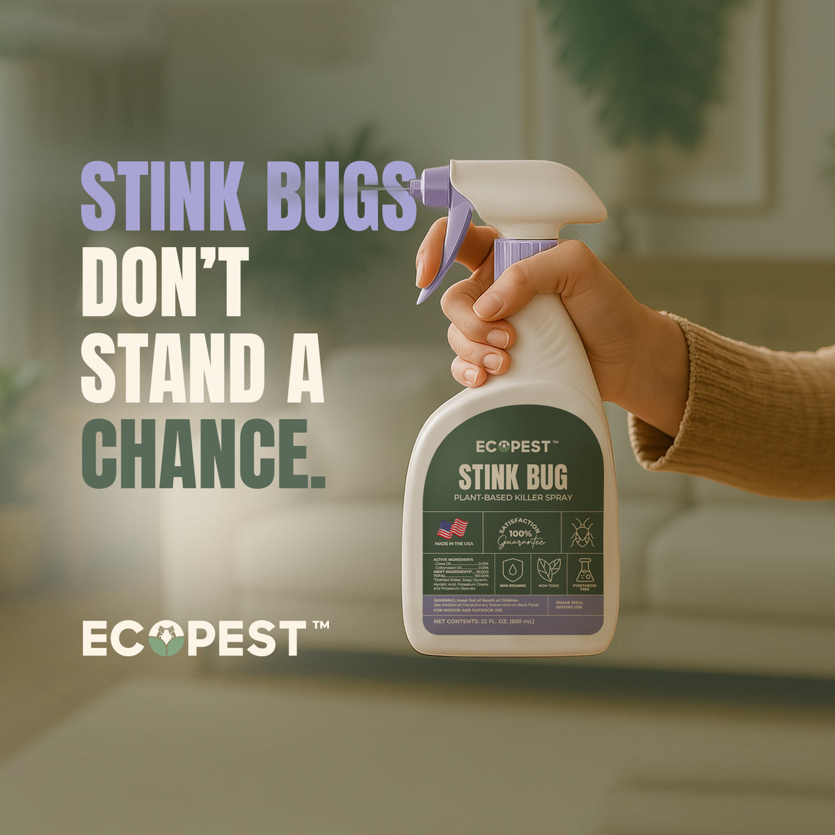 Stink Bug Spray – Natural, Plant-Based Stink Bug Spray with Clove Oil