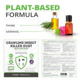 Crawling Insect Killer Dust, 1 lb | Natural Pumice Powder with Thyme and Geraniol for Indoor and Outdoor Pest Control