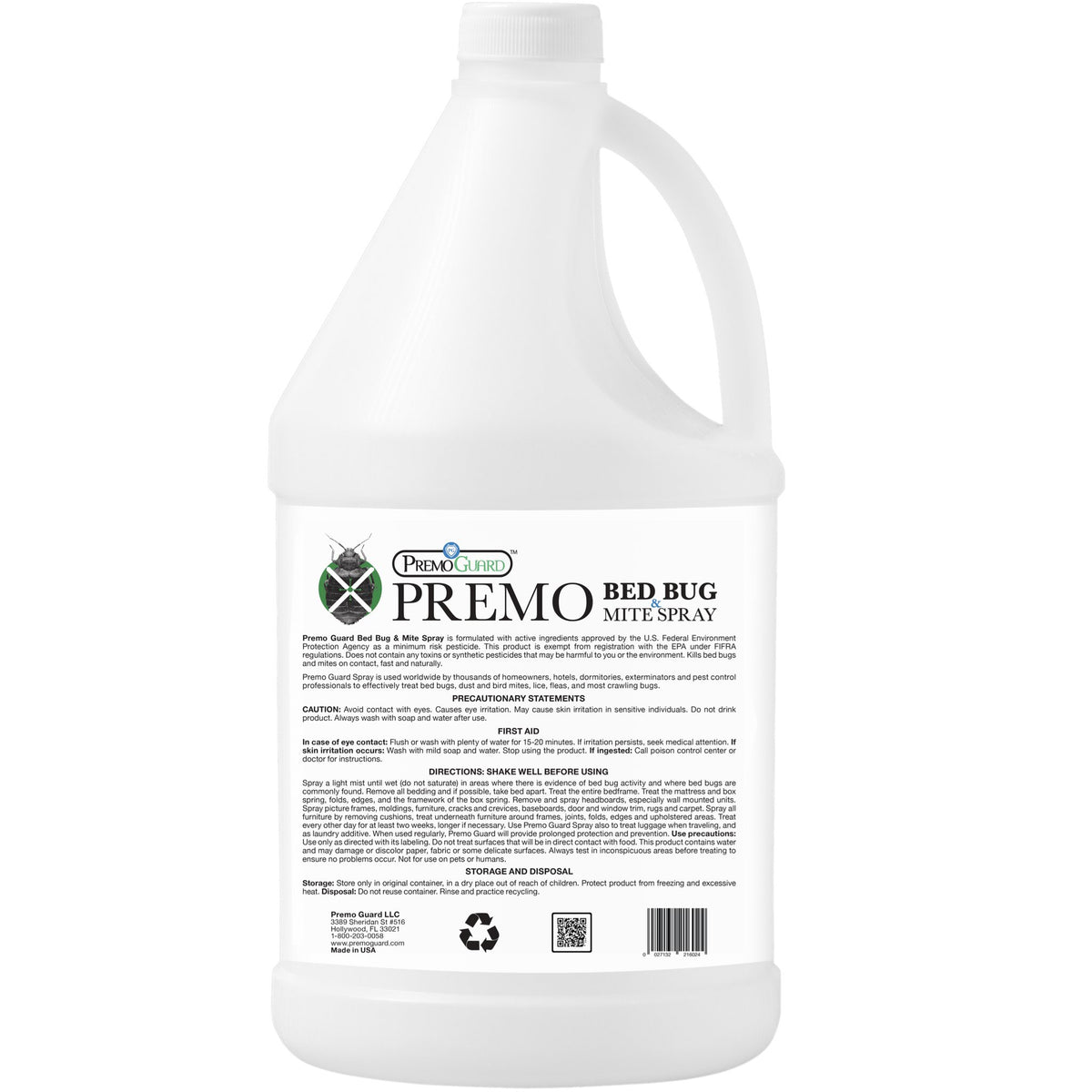 Premo Guard Bed Bug & Mite Killer Spray 128 oz EcoPest Supply