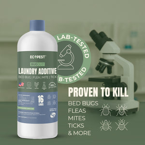 BugOut! Laundry Additive – Natural Detergent Booster for Bed Bug, Mite, Flea, & Tick Treatment & Prevention