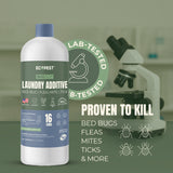 BugOut! Laundry Additive – Natural Detergent Booster for Bed Bug, Mite, Flea, & Tick Treatment & Prevention