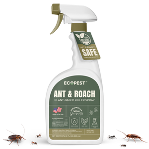 Ant & Roach Spray – Natural, Plant-Based Ant and Roach Killer for Indoor and Outdoor | Home Pest Control Spray and Repellent | Made with Essential Oils, Safe for Use Around Children and Pets