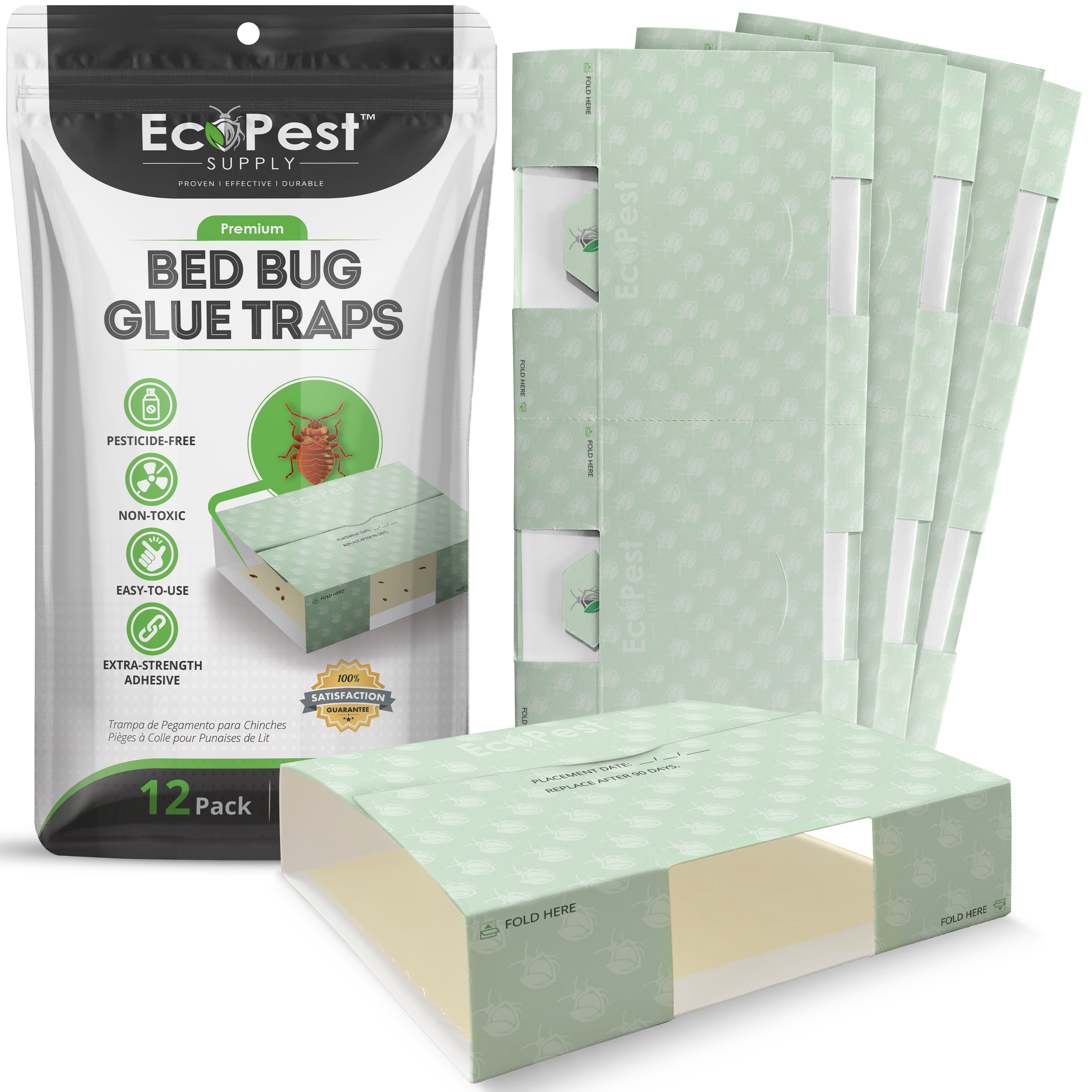 Bed Bug Glue Trap – 12 Pack  Bed Bug Interceptor Trap, Monitor
