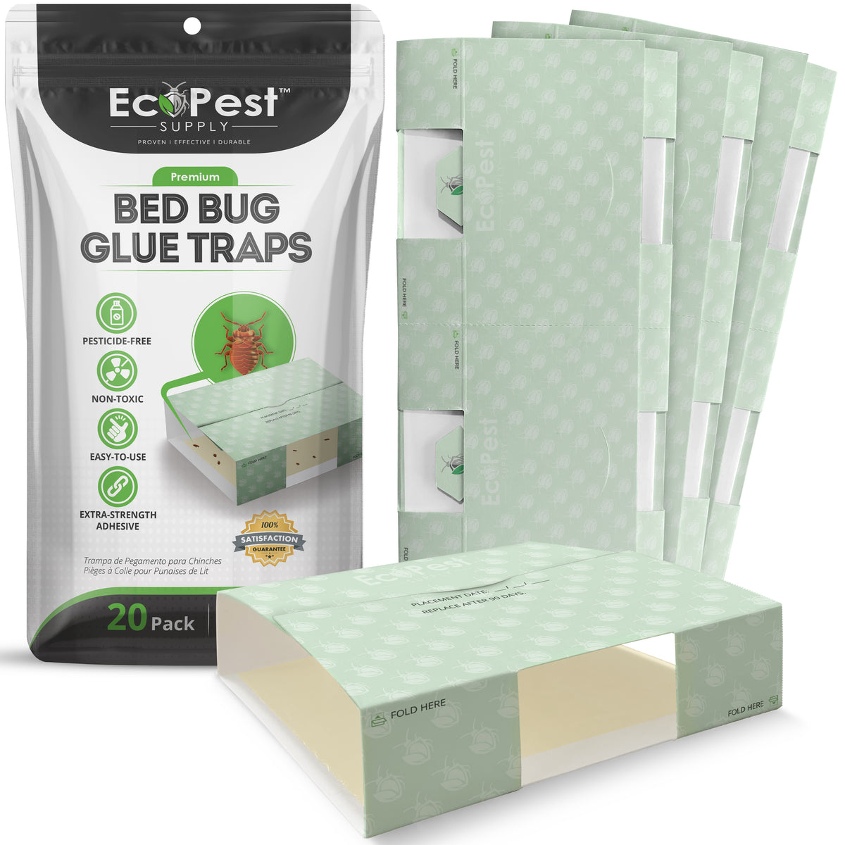 Bed Bug Glue Trap 20 Pack Bed Bug Interceptor Trap, Monitor