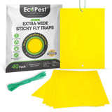Extra-Wide Sticky Fly Traps (Yellow) — 40 Pack